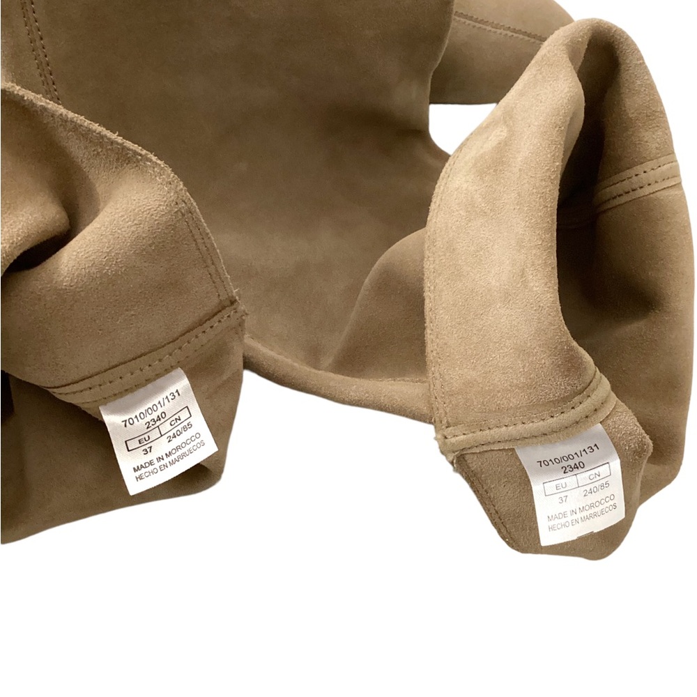 Brand New ZARA Suede Slouchy Heeled Boots in Tan SIZE 6.5 - Picture 14 of 16